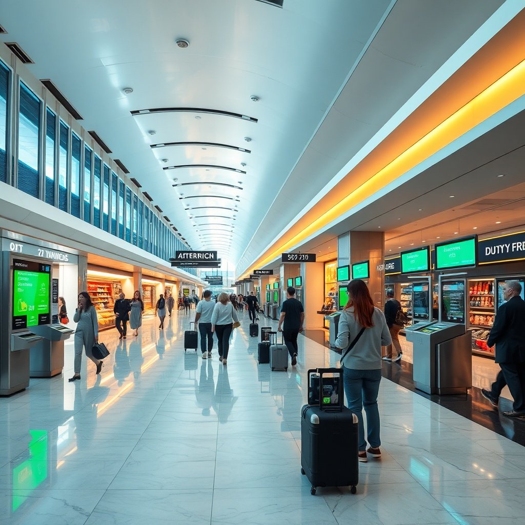 Streamlined biometric boarding gates and expanded duty-free shopping corridor designed for effortless passenger flow, as detailed in the latest IST terminal guide.