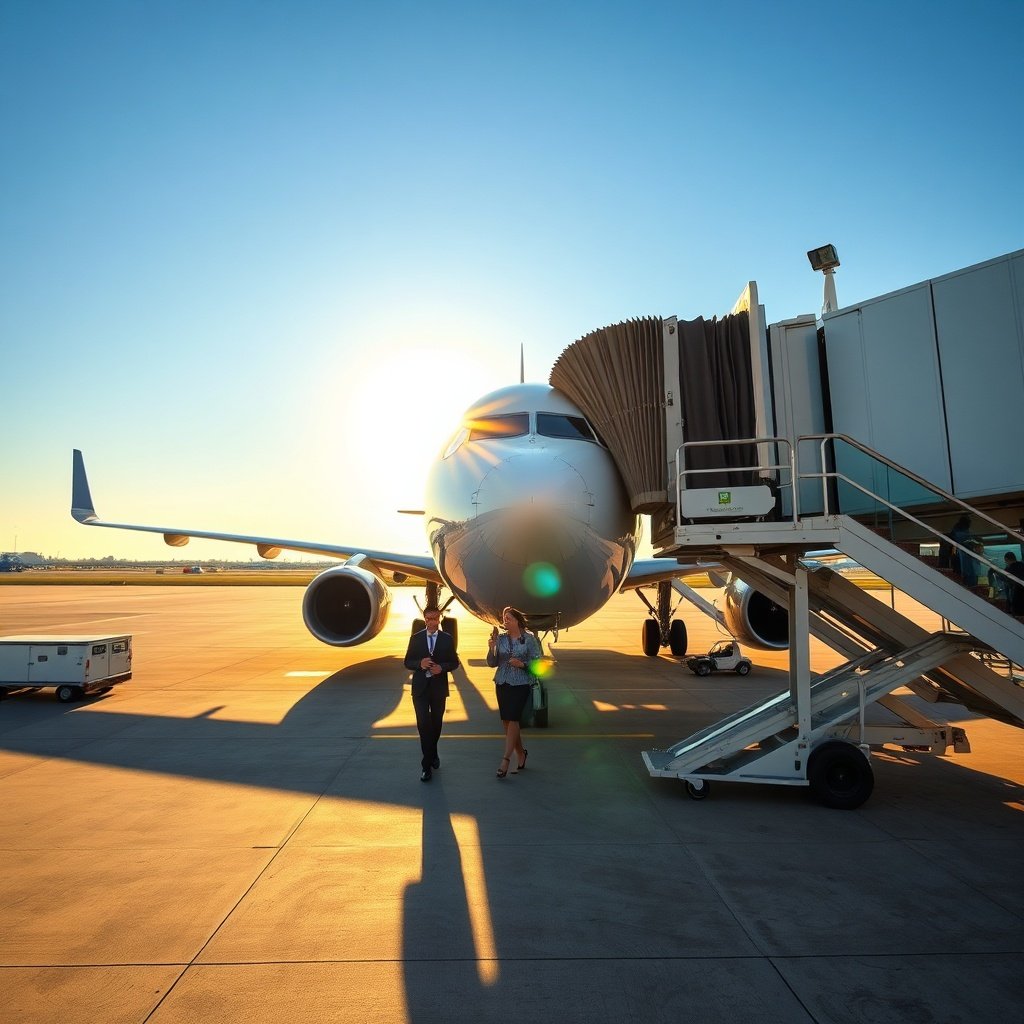 Passengers boarding via jetway as airlines prepare for ist departures from a major international aviation hub.