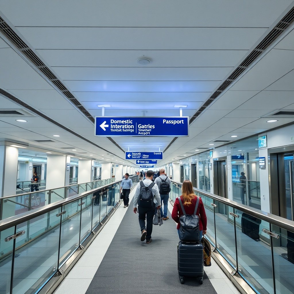 Passengers proceeding through dedicated security and immigration checkpoints during Istanbul Airport departures, illustrating the separate processing zones that ensure a streamlined travel experience.