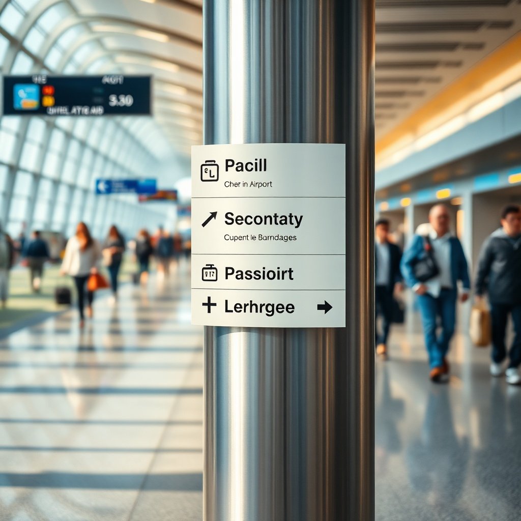 Directional signage guiding passengers through the istanbul airport departures process, highlighting check-in, security, and gate locations for a stress-free travel experience.